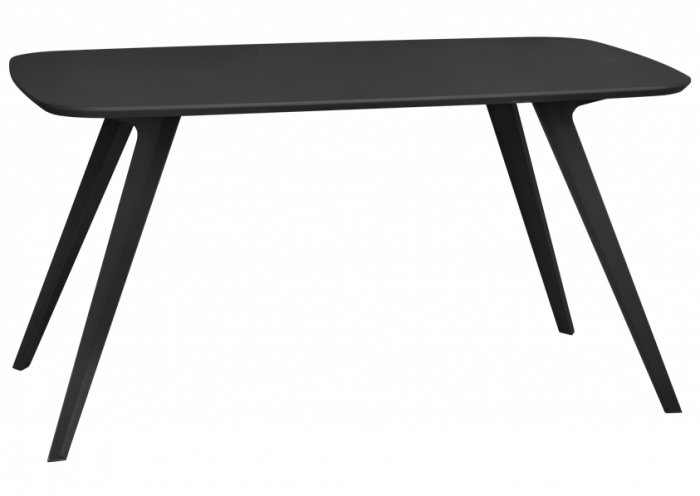 RAKI KEATLEY Masa sufragerie neagra dreptunghiulara, 140x80xh75cm, blat MDF cu acoperire plastic antiderapant, picioare metalice [1]