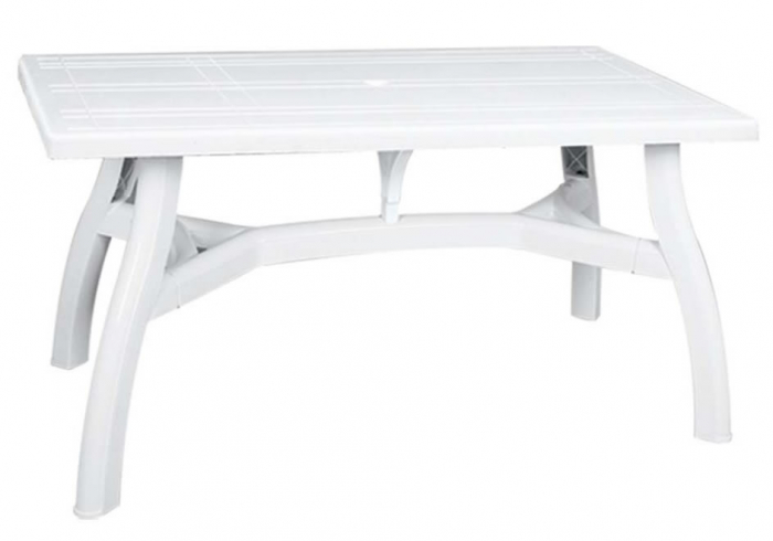 RAKI KING Masa gradina dreptunghiulara, 140x80xh73cm, plastic, alba [2]