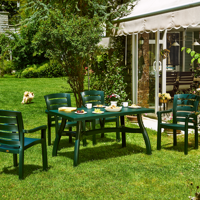 RAKI KING Masa gradina plastic, 115x70xh73cm, alba, dreptunghiulara [3]