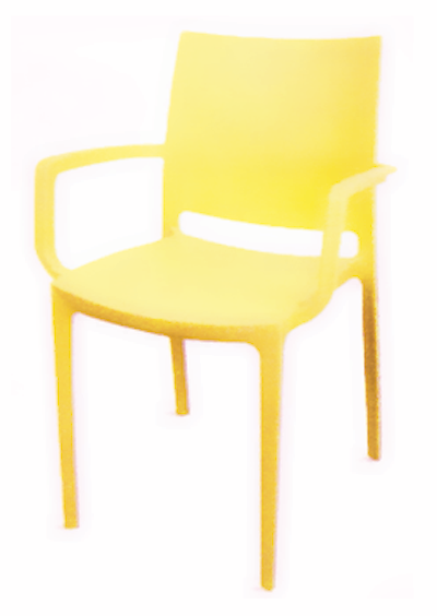 RAKI LARA Scaun cu brate gradina, terasa, galben, plastic, 42x47xh82cm [2]