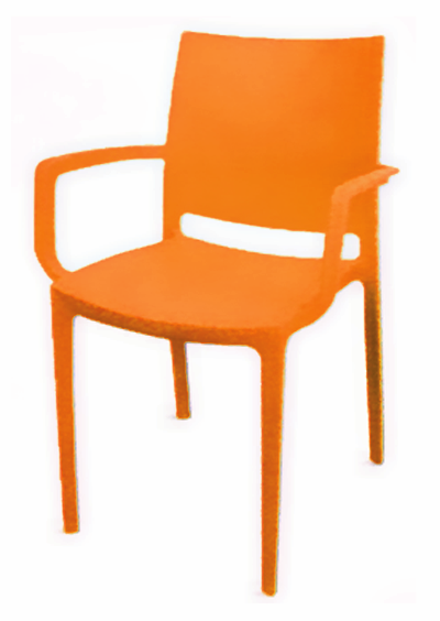 RAKI LARA Scaun cu brate gradina, terasa, portocaliu, plastic, 42x47xh82cm [2]