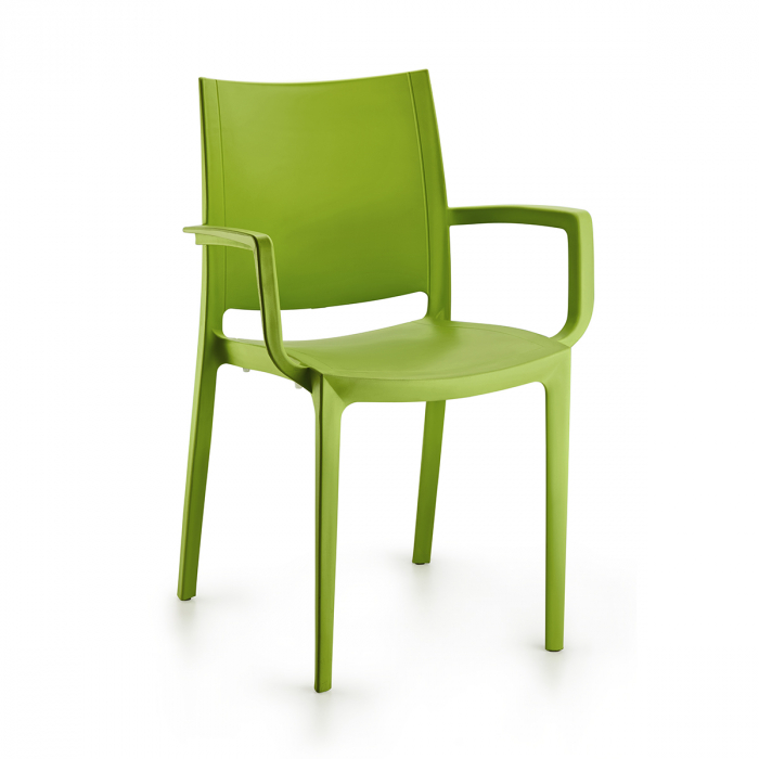 RAKI LARA Scaun cu brate gradina, terasa, verde, plastic, 42x47xh82cm [1]