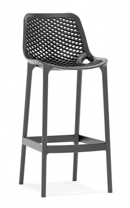 RAKI LONDON AIR Scaun bar gri, polipropilena, 52x44xh105cm [1]