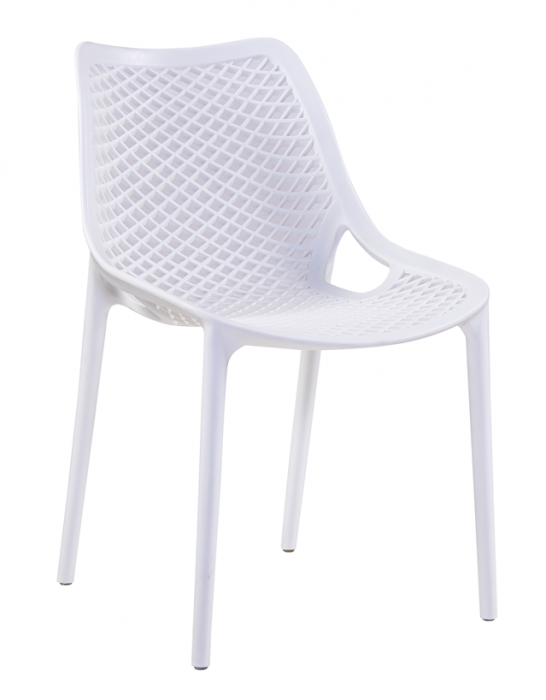 RAKI LONDON AIR Scaun terasa cu spatar, alb, polipropilena, 61x51xh82cm [1]