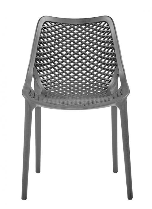 RAKI LONDON AIR Scaun terasa cu spatar, gri, polipropilena, 61x51xh82cm [2]