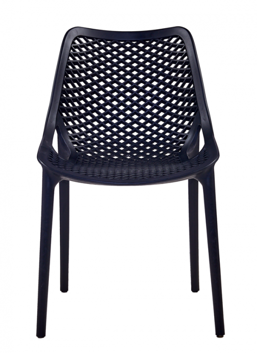 RAKI LONDON AIR Scaun terasa cu spatar, negru, polipropilena, 61x51xh82cm [2]