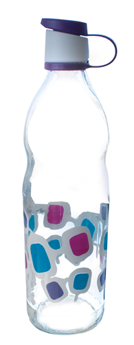RAKI LOTTO Sticla pentru apa cu decor, 1l, din sticla [1]