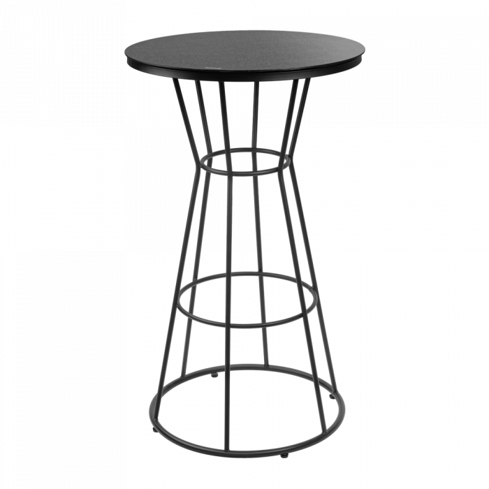 RAKI LUCCA Masa bar rotunda, D60xh105cm, neagra [1]