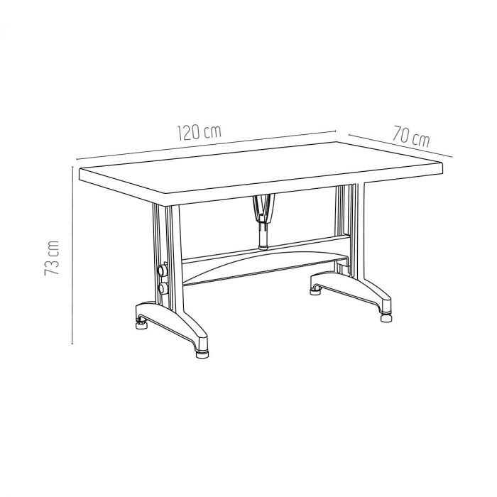 RAKI Masa dreptunghiulara plastic, 120x70xh73cm, alba [2]