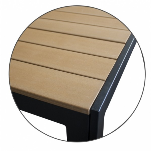 RAKI Masa patrata 90x90x74cm POLYWOOD NATURAL cadru aluminiu (HYT-0158SNAT) [2]