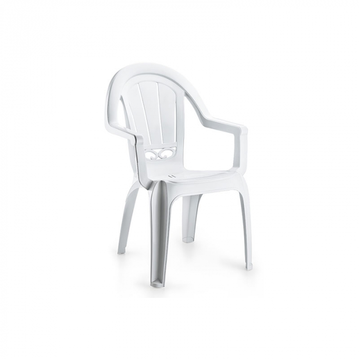 RAKI MILAS Scaun gradina cu brate, plastic, alb, 53x50x89cm [1]