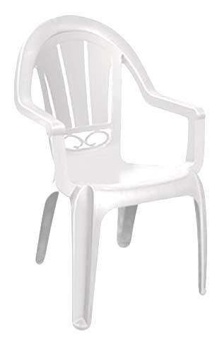 RAKI MILAS Scaun gradina cu brate, plastic, alb, 53x50x89cm [2]