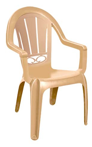 RAKI MILAS Scaun gradina cu brate, plastic, bej, 53x50x89cm [2]