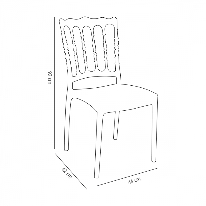 RAKI NAPOLEON Scaun evenimente, plastic, alb, 44x42xh92cm [3]