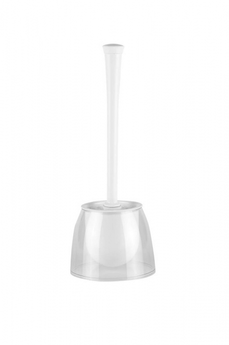 RAKI NEON Perie WC cu suport transparent alb 15xh38,5cm din plastic [1]