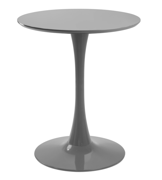 RAKI NIKKO Masa rotunda gri, D60xh76cm, blat MDF melaminat, picior si baza metalica [1]