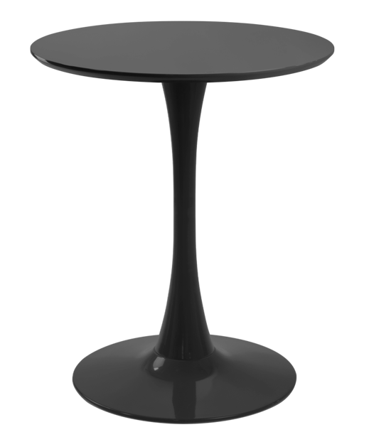 RAKI NIKKO Masa rotunda neagra, D60xh76cm, blat MDF melaminat, picior si baza metalica [1]