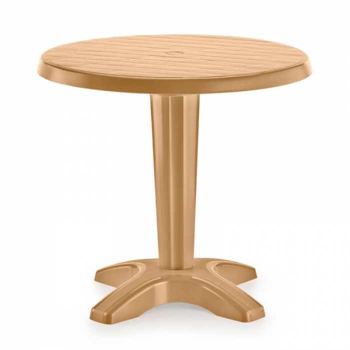 RAKI NOBRES Masa gradina plastic, rotunda, D80xh72cm, maro tec [1]