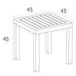 RAKI OCEAN Masa pentru sezlong culoare alba 45x45x45cm [2]