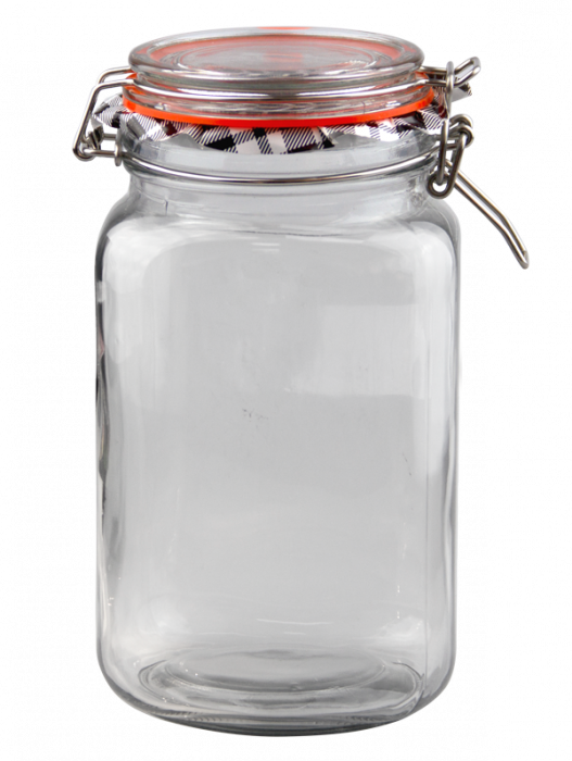 RAKI OLD FASHIONED Borcan sticla patrat cu capac ermetic, 3,6lt [1]