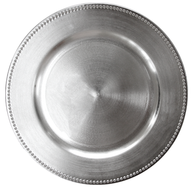 RAKI OLD FASHIONED Farfurie decorativa 33cm polipropilena, decor argintiu [1]