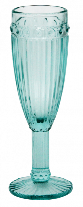 RAKI OLD SCHOOL VINTAGE GREEN Set 6 pahare sampanie, din sticla, D6xh20cm, 175ml, verde [2]