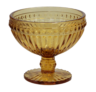 RAKI OLD SCHOOL YELLOW Set 6 boluri inghetata, cu picior, din sticla, D12xh10cm, 370ml, galben [2]