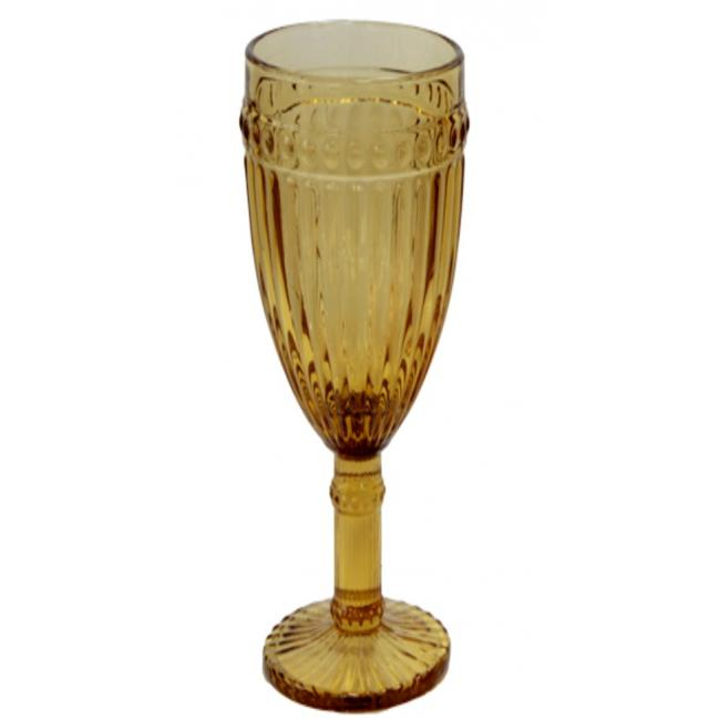 RAKI OLD SCHOOL YELLOW Set 6 pahare sampanie, din sticla, D6xh20cm, 190ml, galben [2]