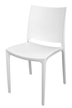 RAKI OLIMPUS Scaun gradina, terasa, alb, plastic, 42x47xh84cm [2]