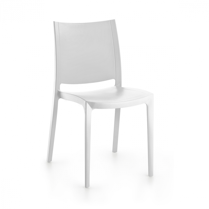 RAKI OLIMPUS Scaun gradina, terasa, alb, plastic, 42x47xh84cm [1]