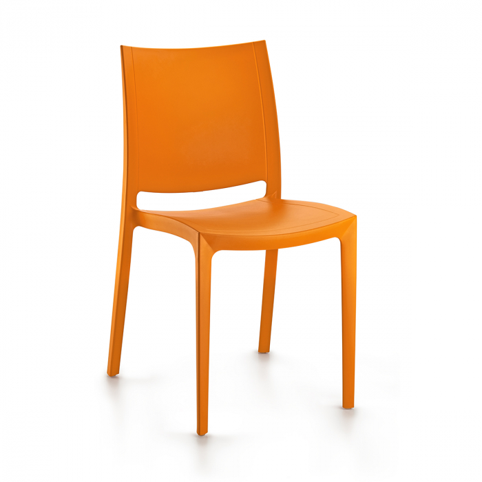 RAKI OLIMPUS Scaun gradina, terasa, portocaliu, plastic, 42x47xh84cm [1]