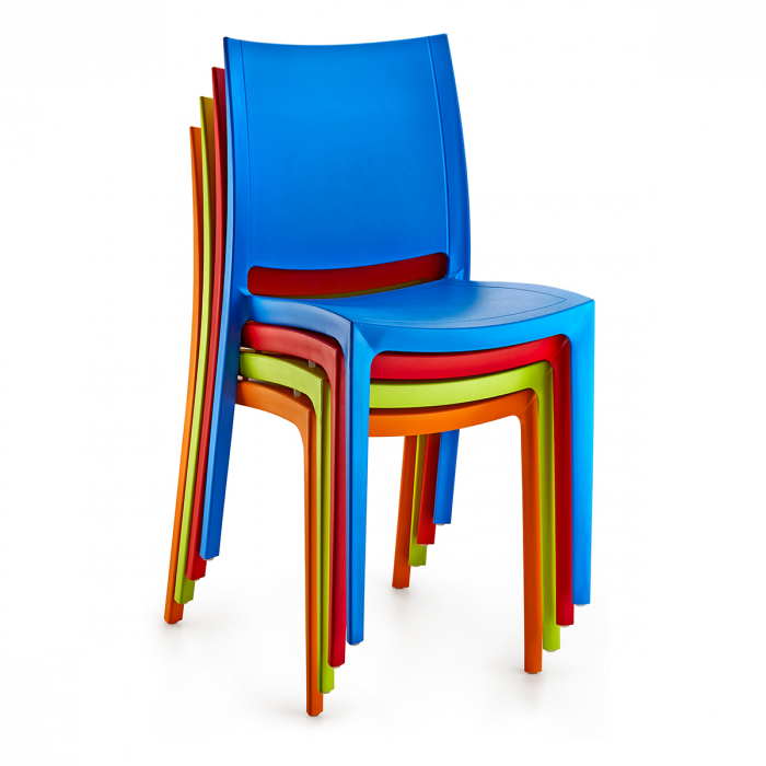 RAKI OLIMPUS Scaun gradina, terasa, portocaliu, plastic, 42x47xh84cm [3]