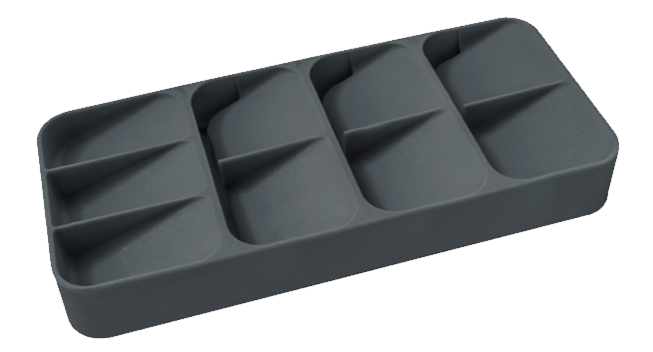 RAKI Organizator tacamuri cu 9 compartimente, 39x16,5xh5,2cm, antracit [1]