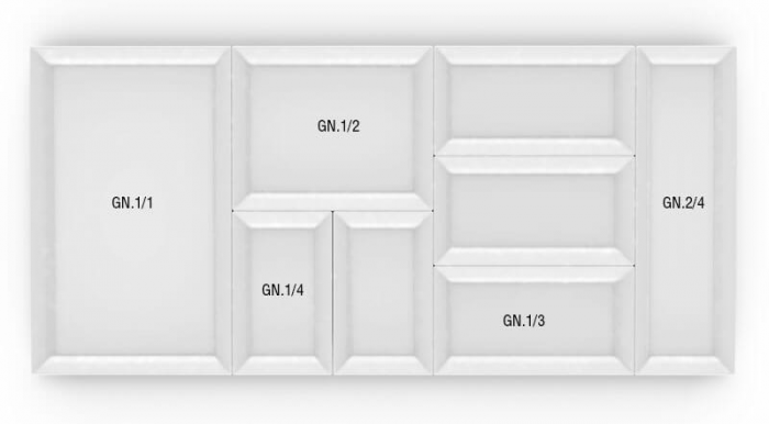 RAKI ORTA Tava din melamina GN 1/1 530x325mm culoare alba (10811) [2]