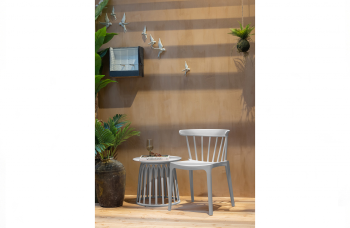RAKI OSHU Masuta cafea alba rotunda, D50xh45cm, polipropilena [3]