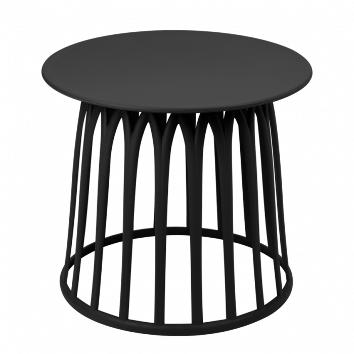 RAKI OSHU Masuta cafea neagra rotunda, D50xh45cm, polipropilena [1]