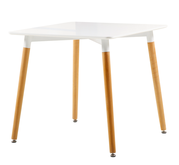 RAKI OSLO Masa patrata 80x80xh75,5cm, blat MDF alb, picioare lemn [1]
