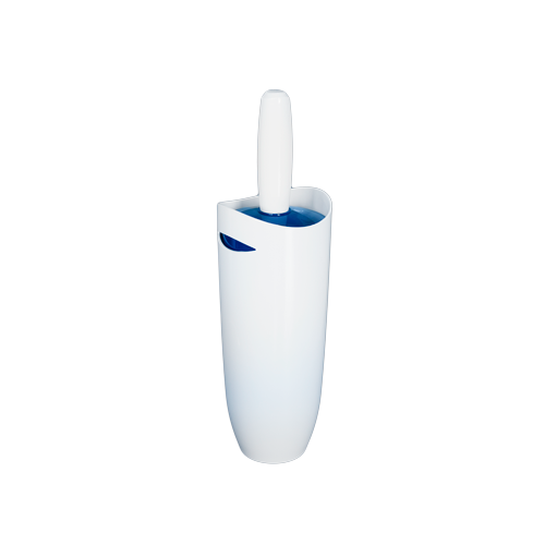 RAKI Perie WC cu suport plastic, alb-albastru 10xh35cm [1]