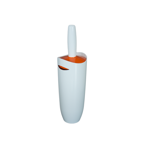 RAKI Perie WC cu suport plastic, alb-orange 10xh35cm [1]