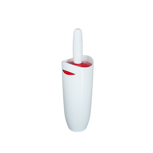 RAKI Perie WC cu suport plastic, alb-rosu 10xh35cm [1]