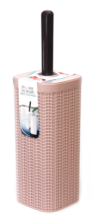 RAKI Perie WC cu suport plastic culoare roz, 11,5x11,5xh39,5cm [1]