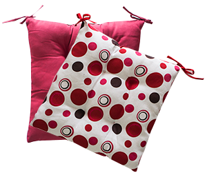 RAKI Perna cu doua fete pentru scaun 45x45cm rosie cu buline (7824) [1]