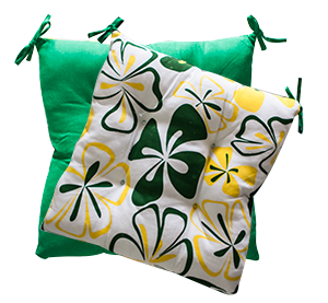 RAKI Perna cu doua fete pentru scaun 45x45cm verde cu flori (7828) [1]