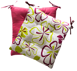 RAKI Perna pentru scaun cu doua fete 45x45cm rosie cu flori (7830) [1]