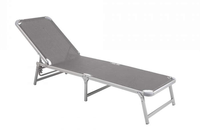RAKI PINKI Sezlong pliabil 188x56cm cadru metalic cu profil lat culoare gri inchis [1]