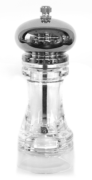 RAKI Rasnita acrilica sare/piper cu capac argintiu, 17cm [1]