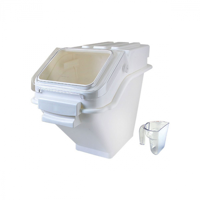 RAKI Recipient depozitare ingrediente cu capac si cupa, 24l, 30x59xh44cm, plastic, alb [2]