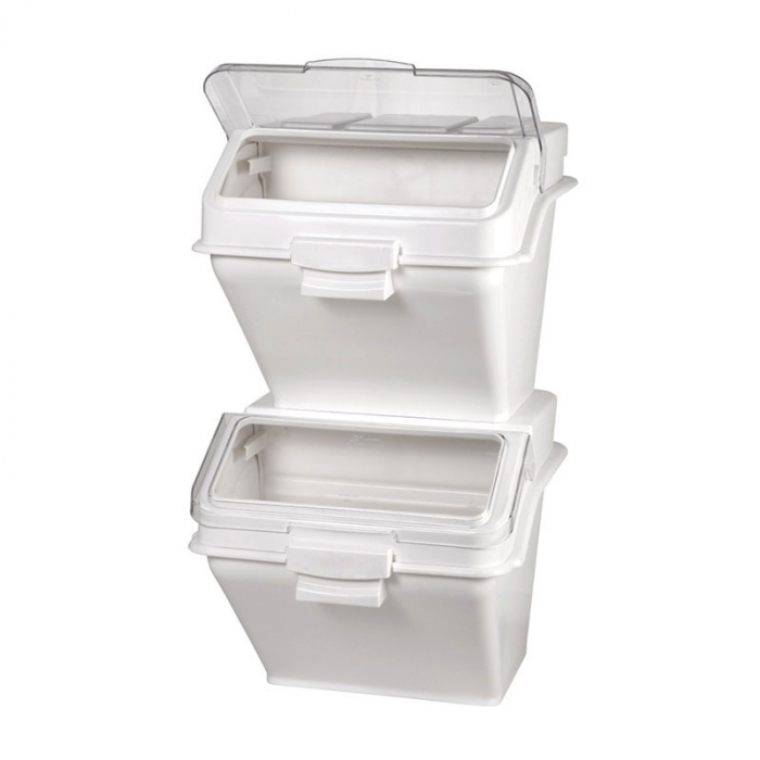 RAKI Recipient depozitare ingrediente cu capac si cupa, 47l, 48x59xh44cm, plastic, alb [2]