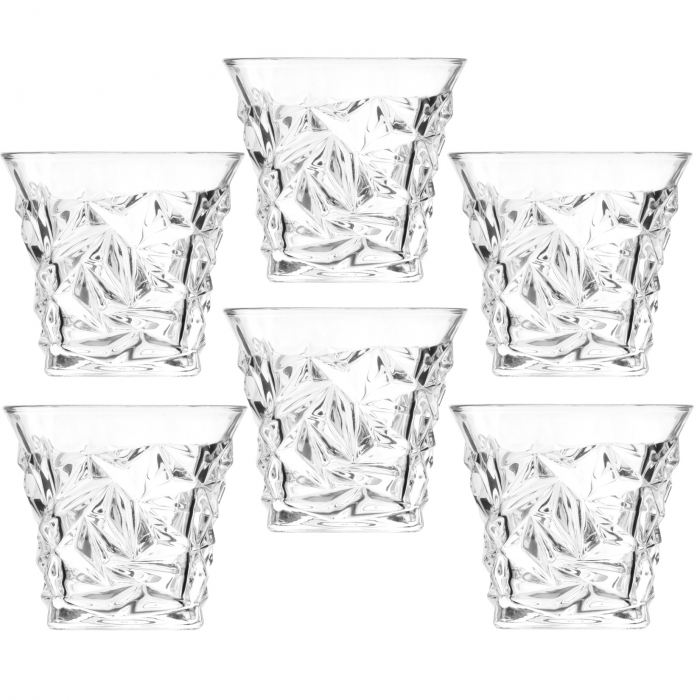 RAKI ROCK Set 6 pahare whisky, 255ml, D9,8xh8,9cm, din sticla [1]