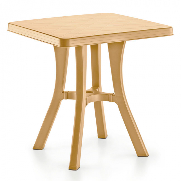 RAKI ROYAL Masa gradina patrata plastic, 70x70xh73cm, maro tec [1]